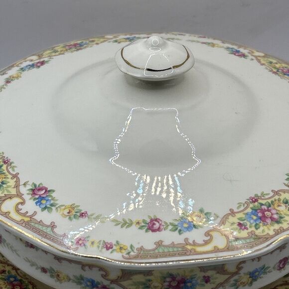 Antique 1930’s Mt Clemens MILDRED Casserole Covered Vegetable Dish And Plate - Picture 5 of 16